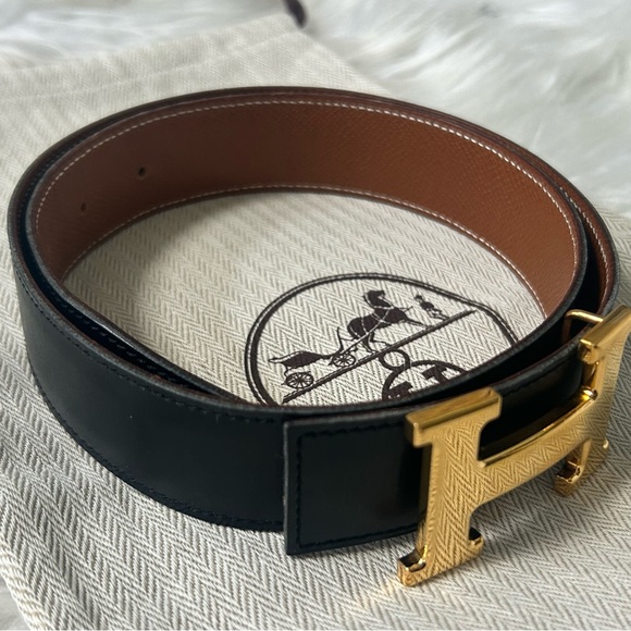 Hermes Constance  H Belt Reversible Black & Brown Size 70 27-29 inch waist SOLD - Picture 10 of 12